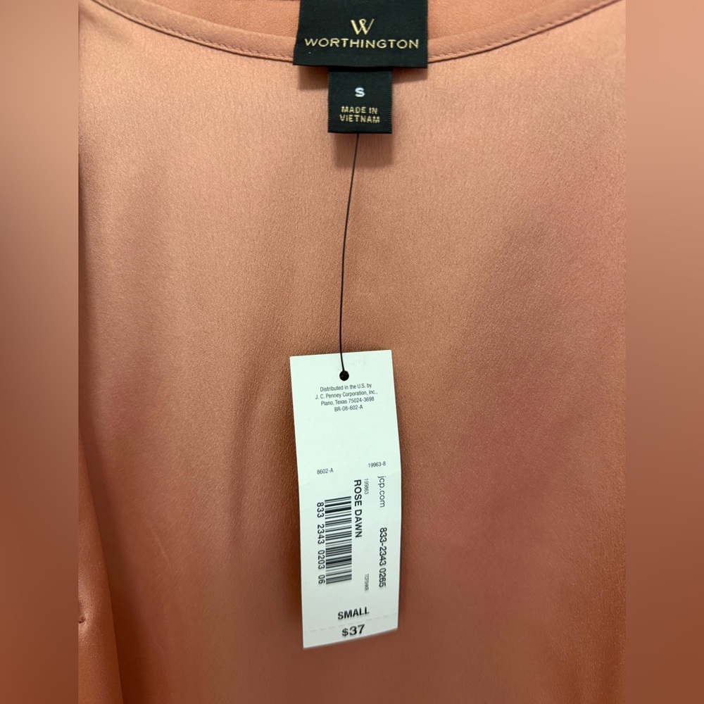 Worthington Silky Ruffle Sleeve Blouse | Small | Rose - Picture 4 of 4